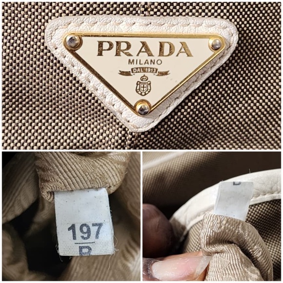 Authentic Prada Canapa Logo Jacquard Tote Beige/Brown - Picture 14 of 16